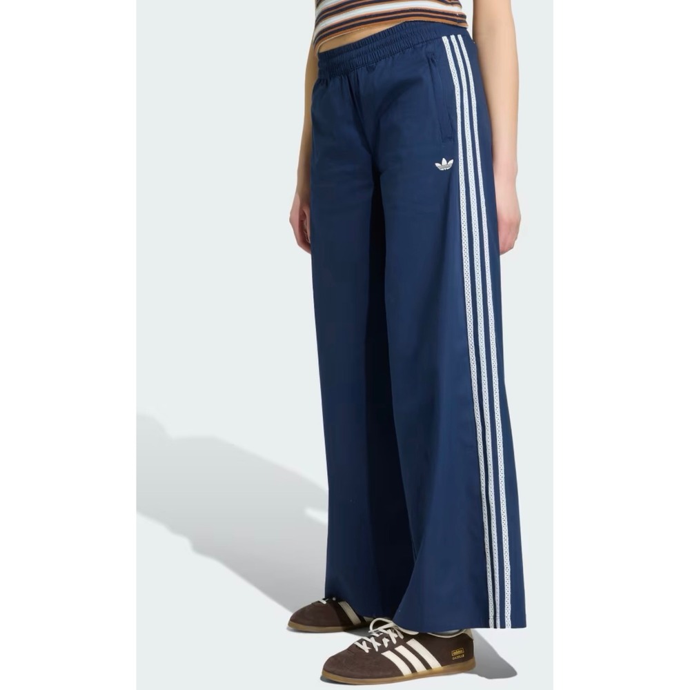 Adidas Originals Summer Glow Wide Leg Pants Night Indigo Blue JD0881 Womens Sz 4